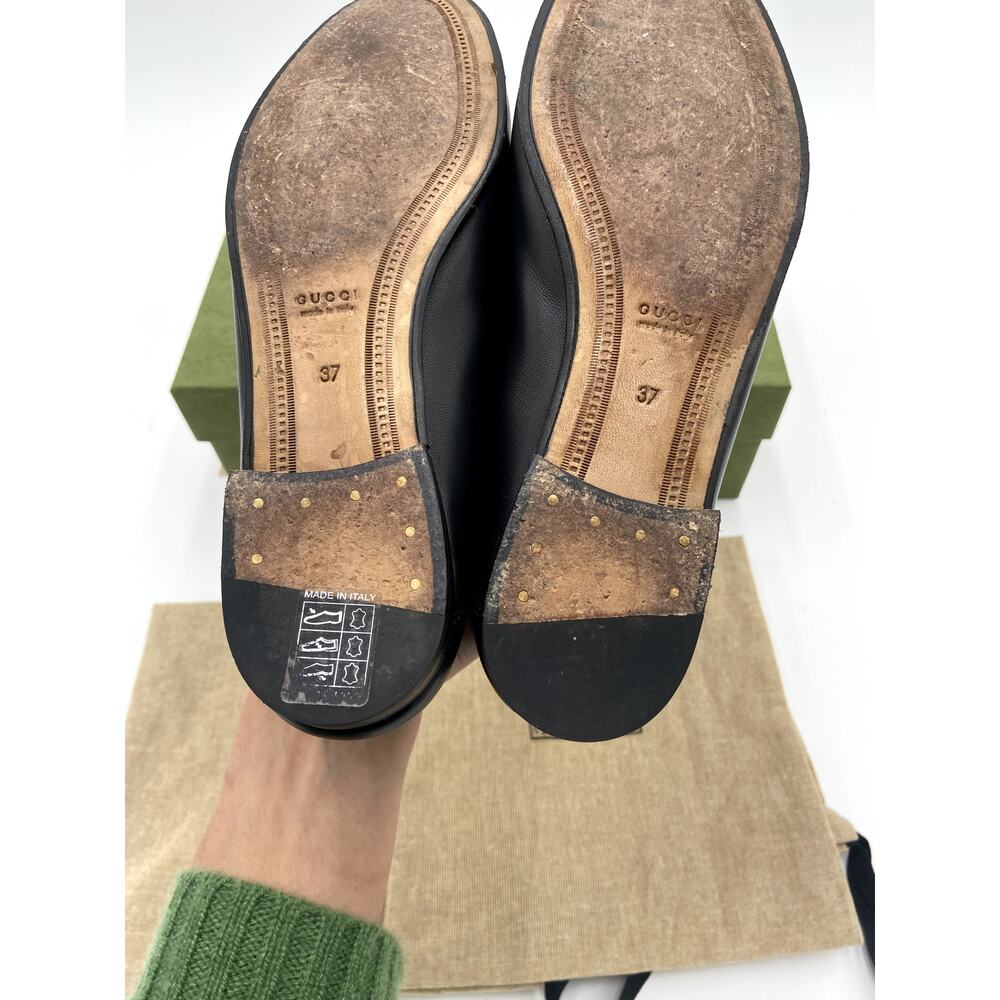 Gucci Jordaan Black Leather Loafers size 37 - Picture 6 of 14